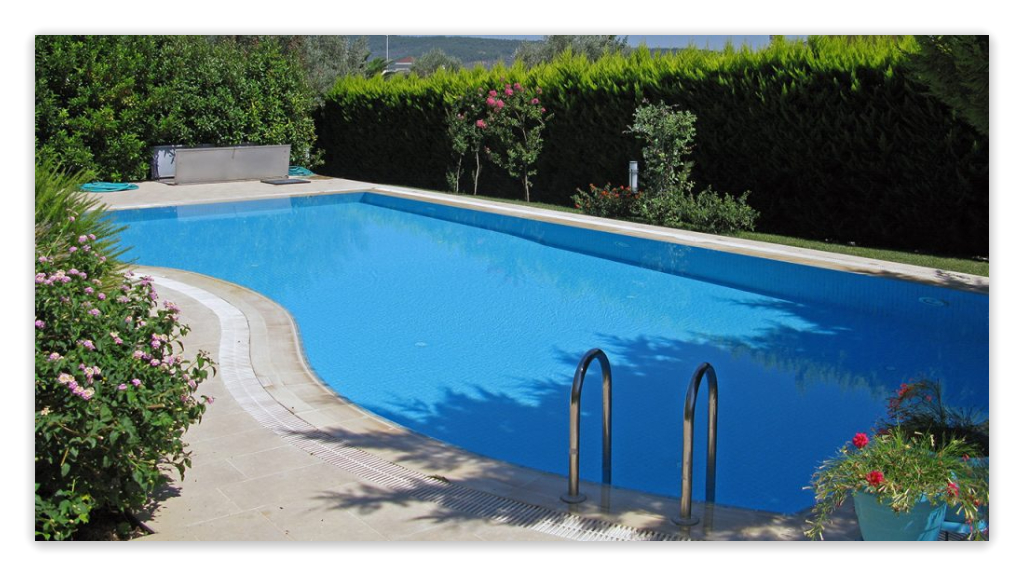 A sparkling backyard pool.