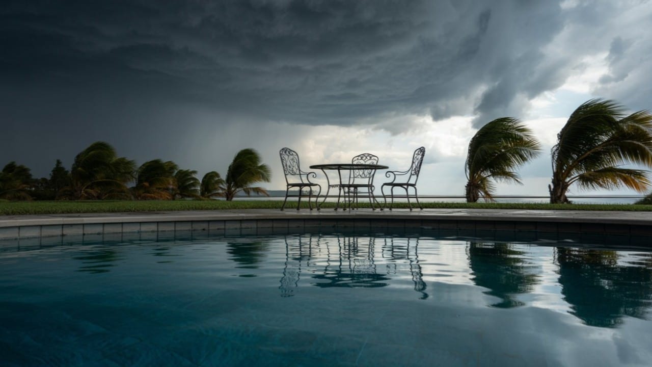 pool before heavy rain