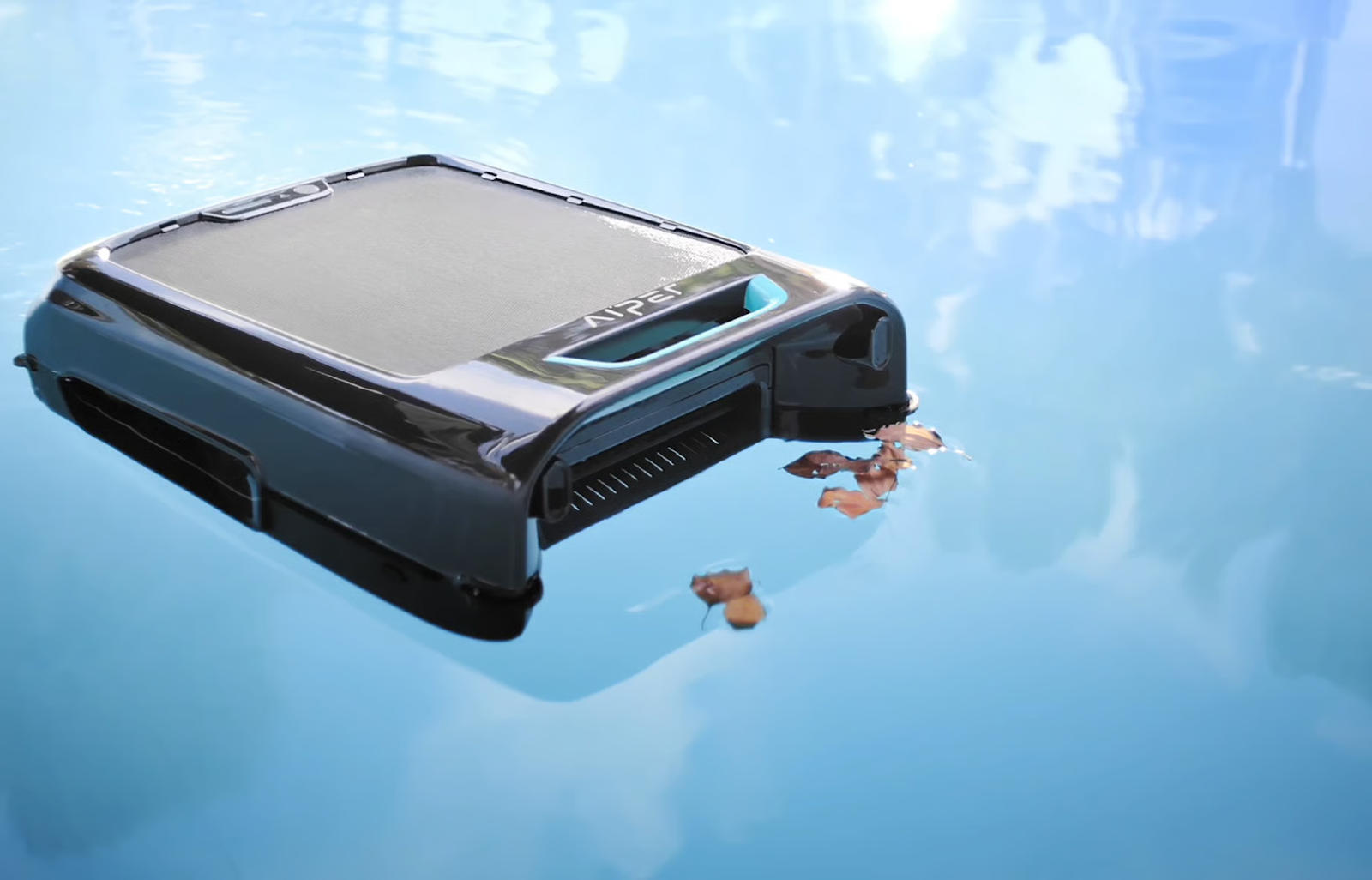 Aiper Surfer S2 cordless robotic pool skimmer on pool surface