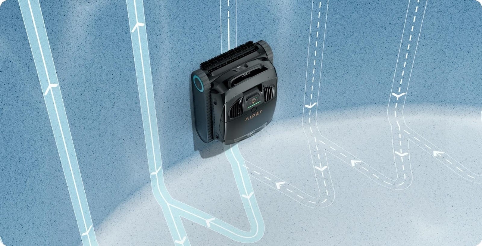 Aiper Scuba X1 poolreiniger boden und wand Navigationsmuster an der Poolwand