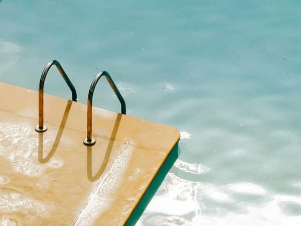 Poolside with ladder