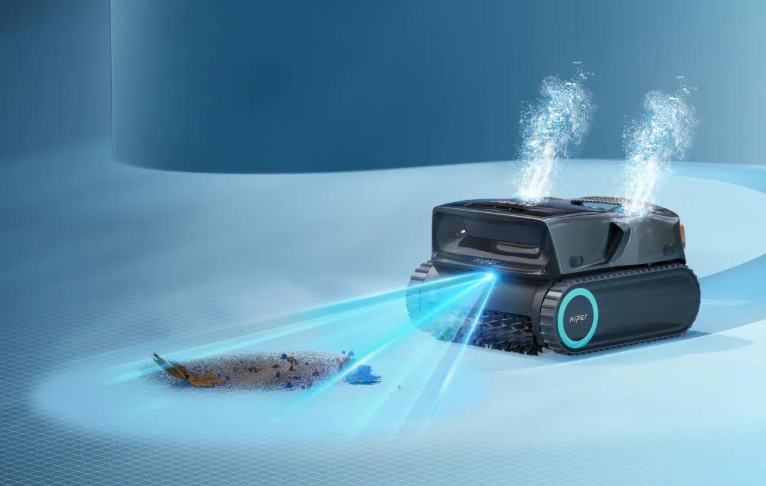 Robot Aiper Scuba X1 Pro Max nettoyant les débris du fond de la piscine avec cartographie de navigation avancée